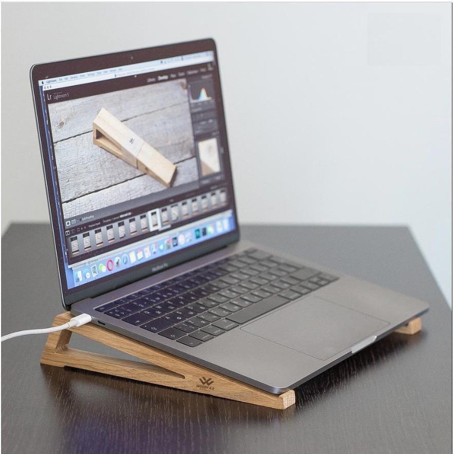 ️ Thanh Gỗ Đỡ Macbook, Kệ Gỗ Kê Laptop Tản Nhiệt Thiết Kế Sáng Tạo - Điều Chỉnh Độ Rộng 2 Bên