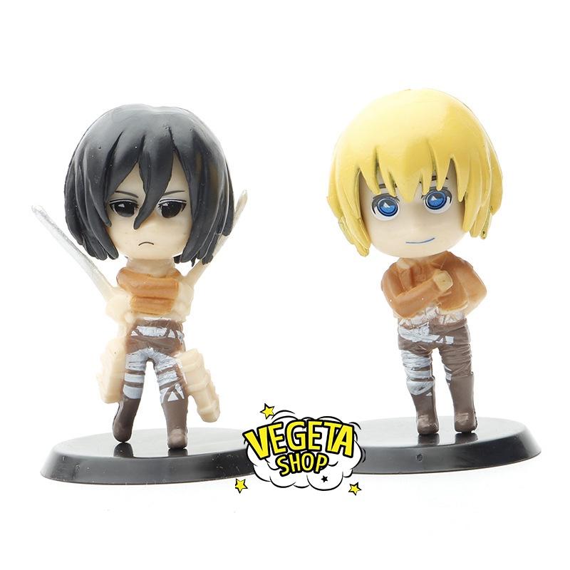 Mô hình Attack On Titan - AOT - Đại chiến Titan - 6 nhân vật Eren Mikasa Armin Sasha Levi Ackerman tự chọn - Cao 7,5cm