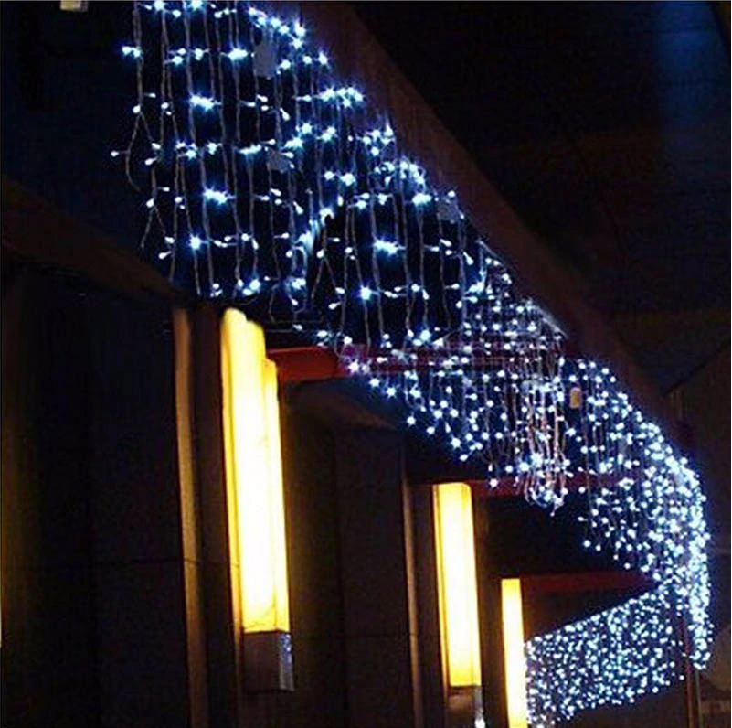 Đèn nháy thả rèm trang trí 8 chế độ DL456 Ngang 4,5 mét 19 dây thả xuống 40,50,60 cm - Có đầu nối - Có video