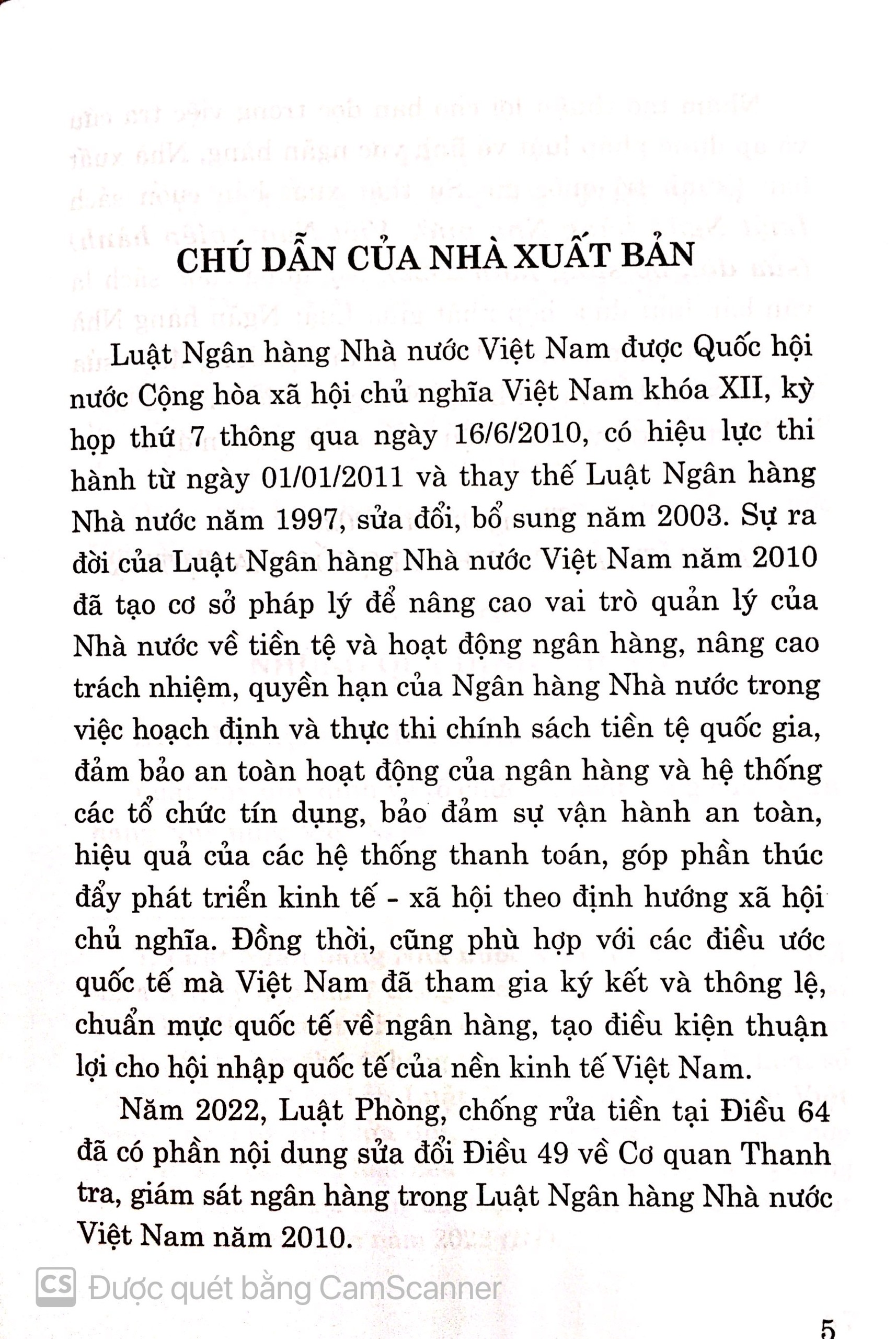 Luật ngân hàng nhà nước Việt Nam ( Hiện hành) ( Sửa đổi , bổ sung năm 2022)