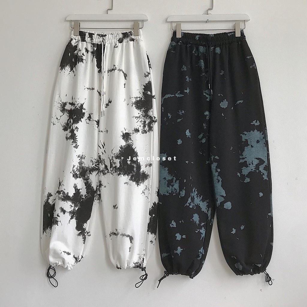 Quần Jogger Nữ Dây Rút Street Style Hàn Quốc Jogger Thun Ống Rộng Chất Dày Dặn Đứng Form 2705