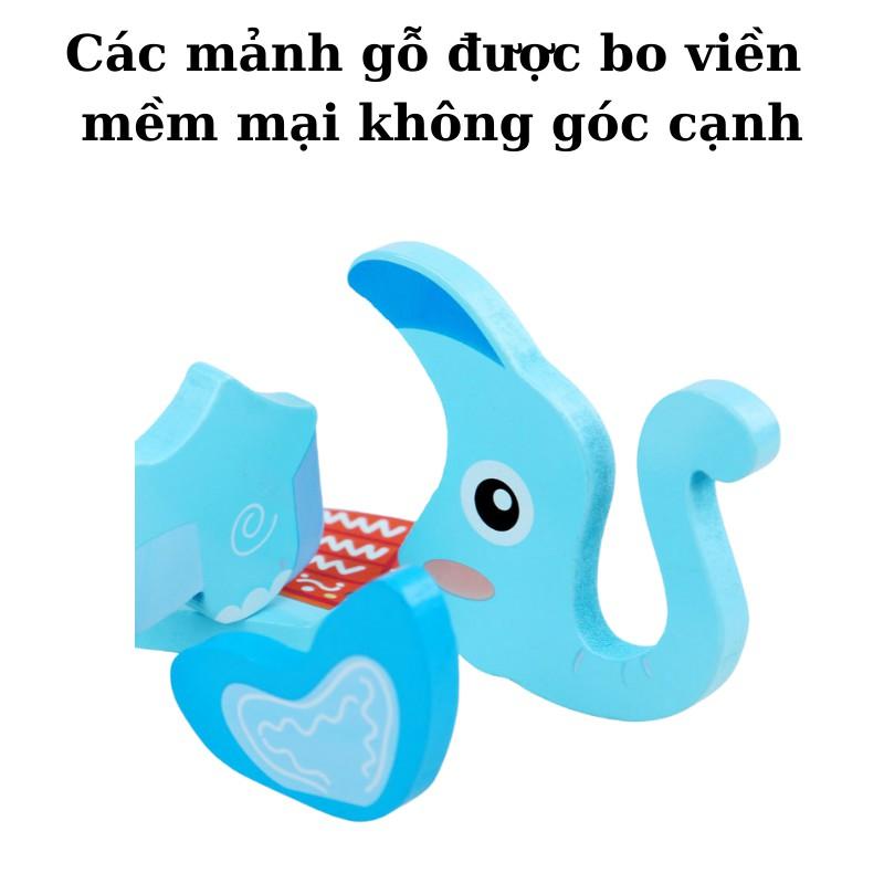 Đồ chơi xếp hình cho bé tranh ghép gỗ 3d chủ đề động vật Bc09