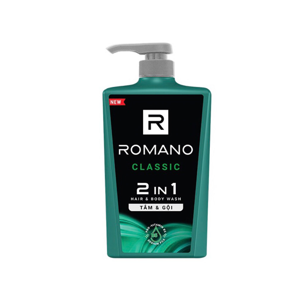 Dầu Tắm Gội 2 in 1 Romano Classic 650ml