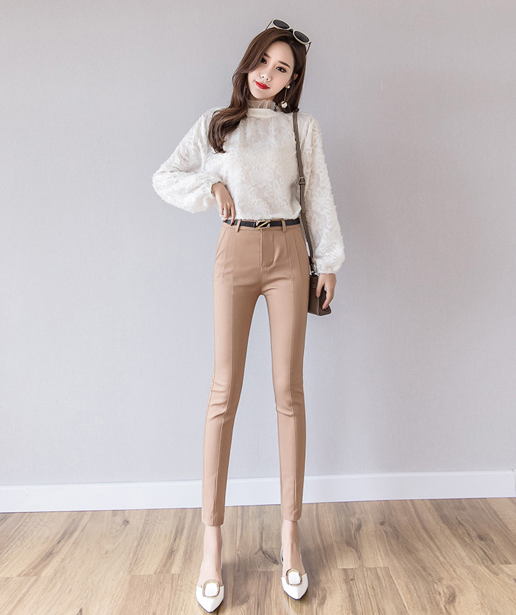 Quần tây nữ Titishop QDN124 Co giãn ( kem )