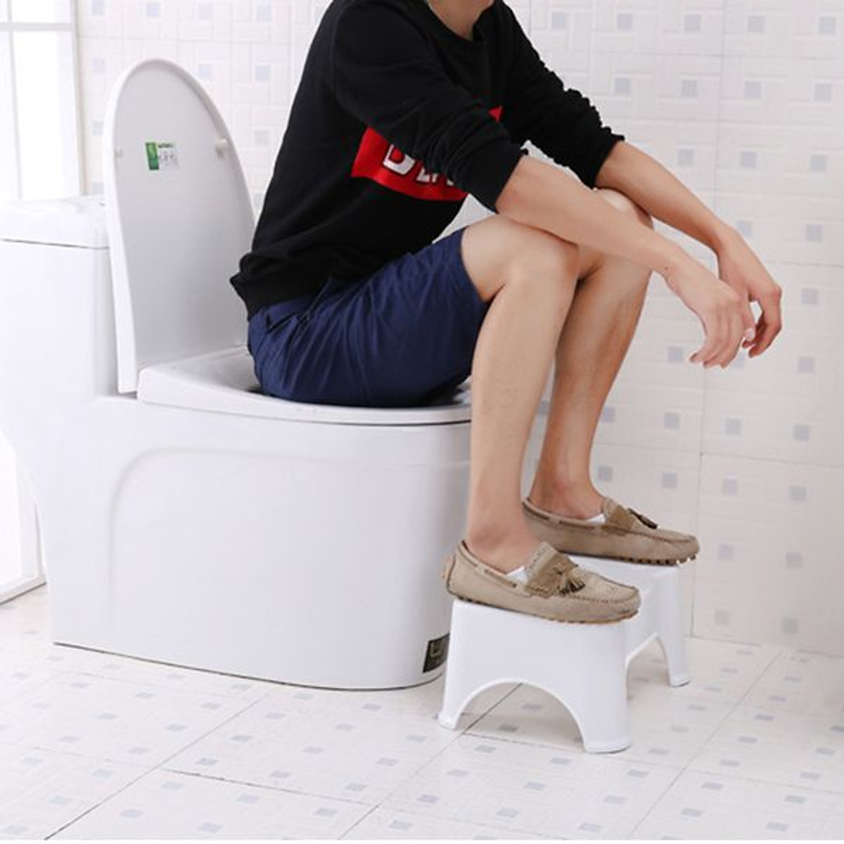 Ghế Kê Chân Toilet Chống Táo Bón Ngăn Ngừa Các Bệnh Tiêu Hóa Khi Đi Vệ Sinh - Hàng Chính Hãng MINIIN