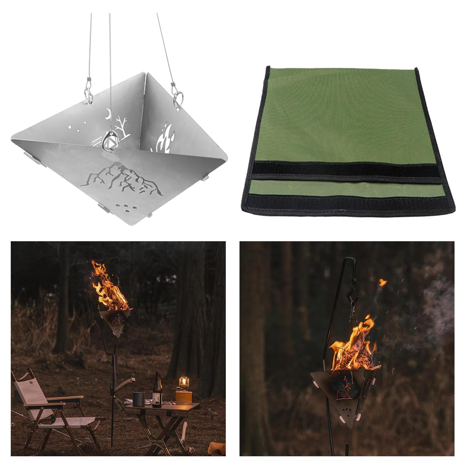 Wood Burning Folding Camping Portable Campfire Hanging Lightweight