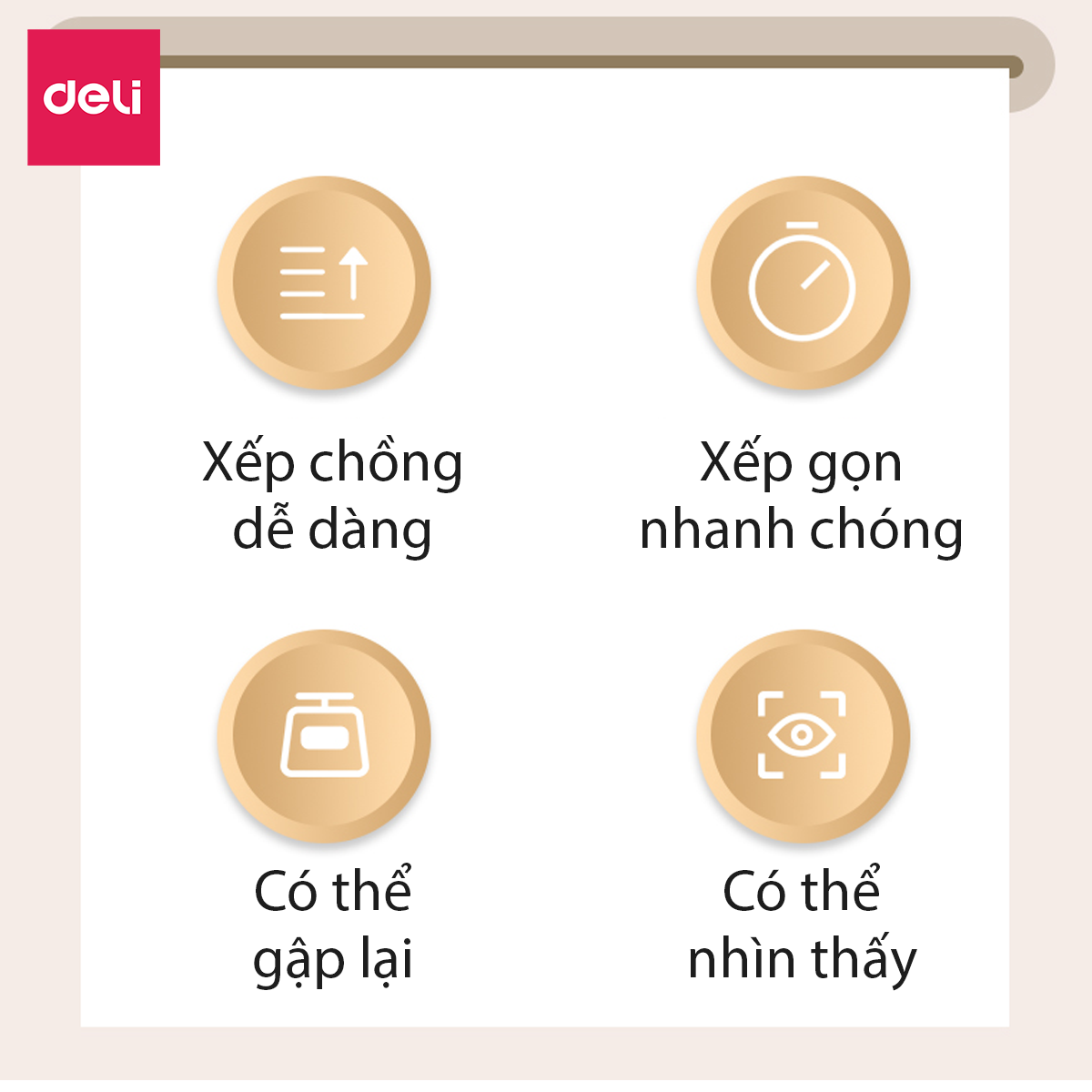 [Có Cỡ Đại 86L] Hộp Nhựa Đựng Đồ Đa Năng Có Nắp Đậy Cao Cấp Nhiều Kích Cỡ Deli - Có Thể Tháo Lắp Tiết Kiệm Không Gian