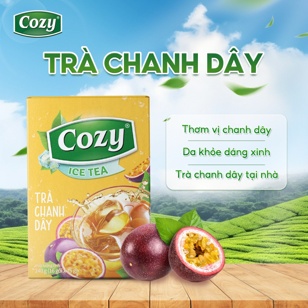 Cozy Icetea Chanh Leo 16 gói x 15g Hộp