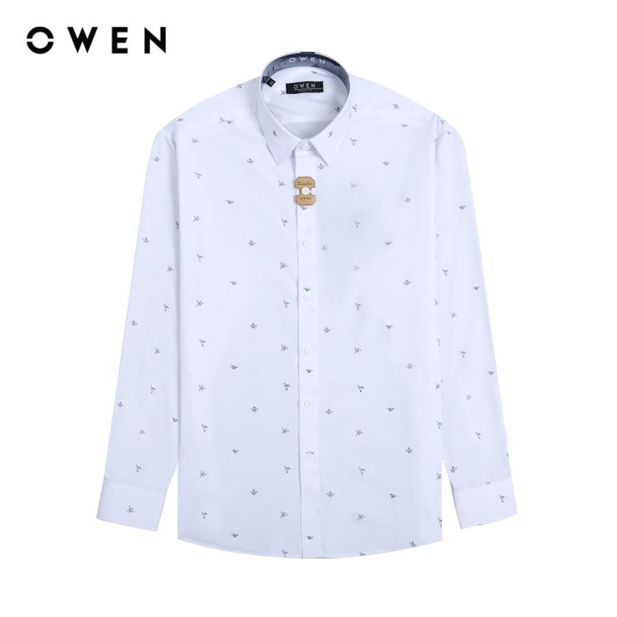 OWEN - Áo sơ mi dài tay Trắng In/thêu Bamboo AR230216D