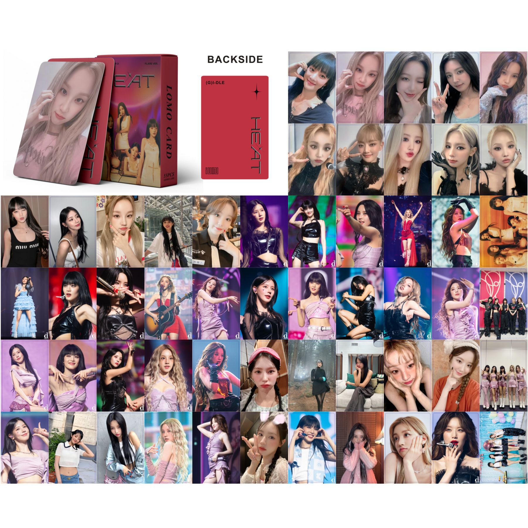 Set 55 lomo card (G)-IDLE HEAT 2023