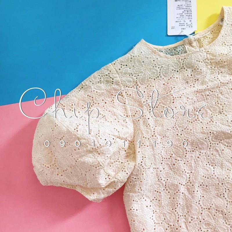 ÁO REN HOA ĐỤC LỖ TAY BỒNG 2020