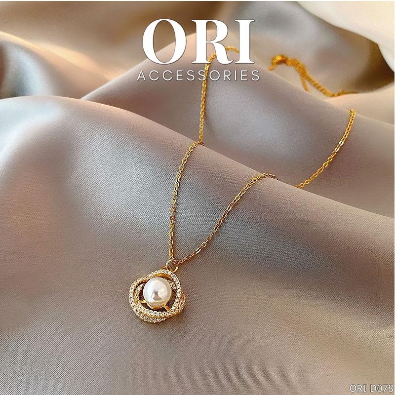 Dây chuyền nữ ngọc trai nhân tạo Circles thời trang ORI ACCESSORIES D078