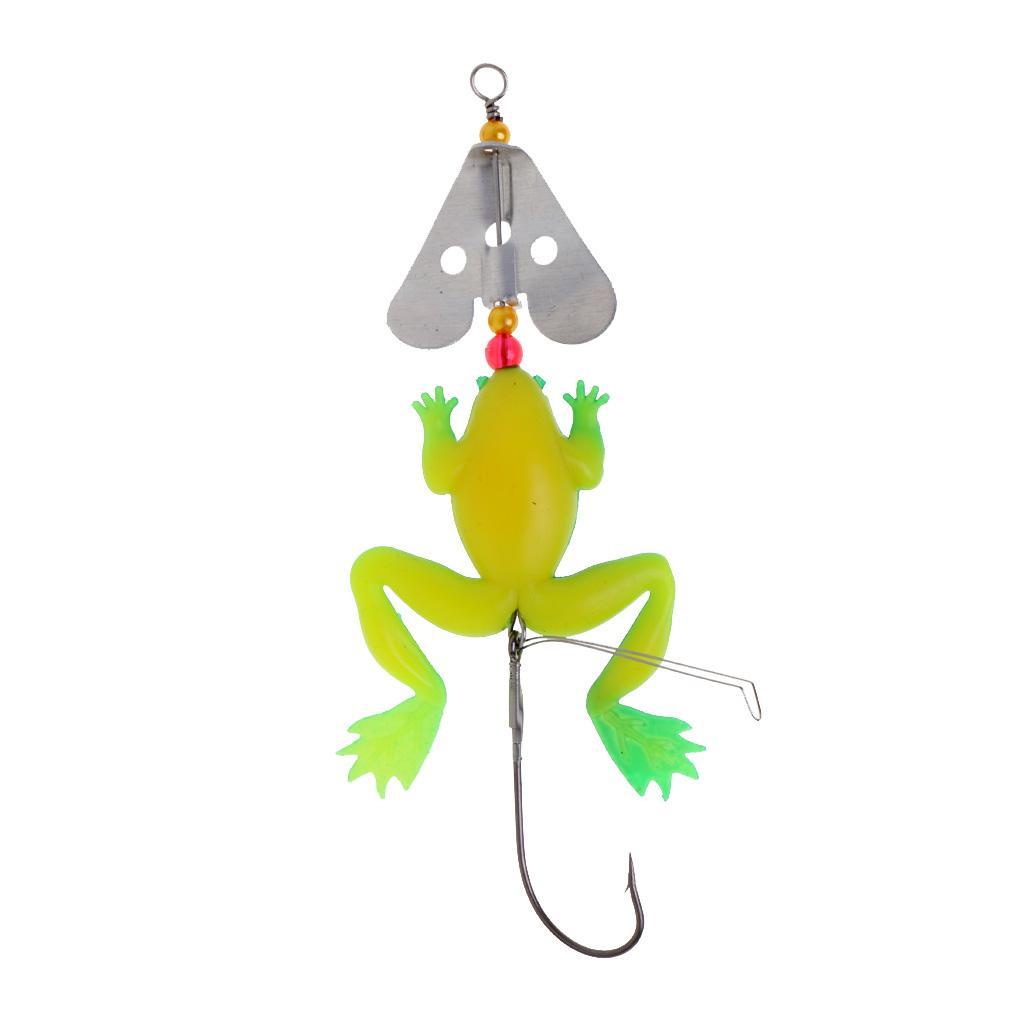 12cm Soft Fishing Lures Frog Lure with Hook Bass Crank Bait Tackle Hooks Shiny Sequin Artificial Fishing Tackle 4 Color