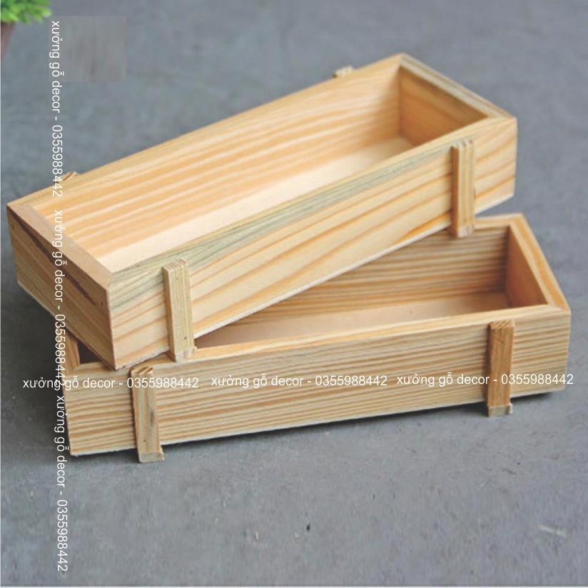 Khay Gỗ Trồng Cây, Đựng Đồ Chậu Trồng Cây Cảnh - Sen Đá - Xương Rồng - Hoa nhỏ