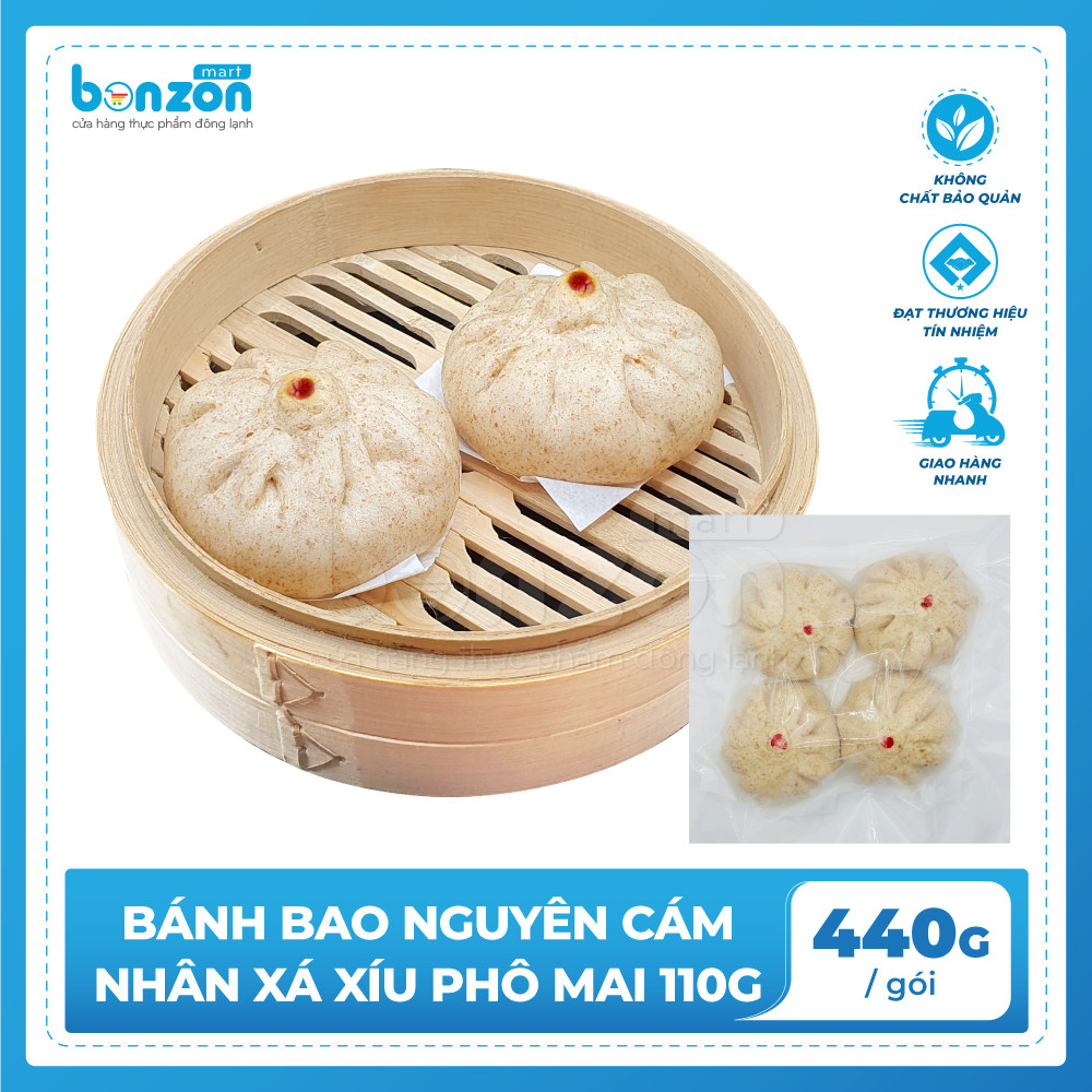 Bánh Bao Nguyên Cám Nhân Xá Xíu Phô Mai 110g