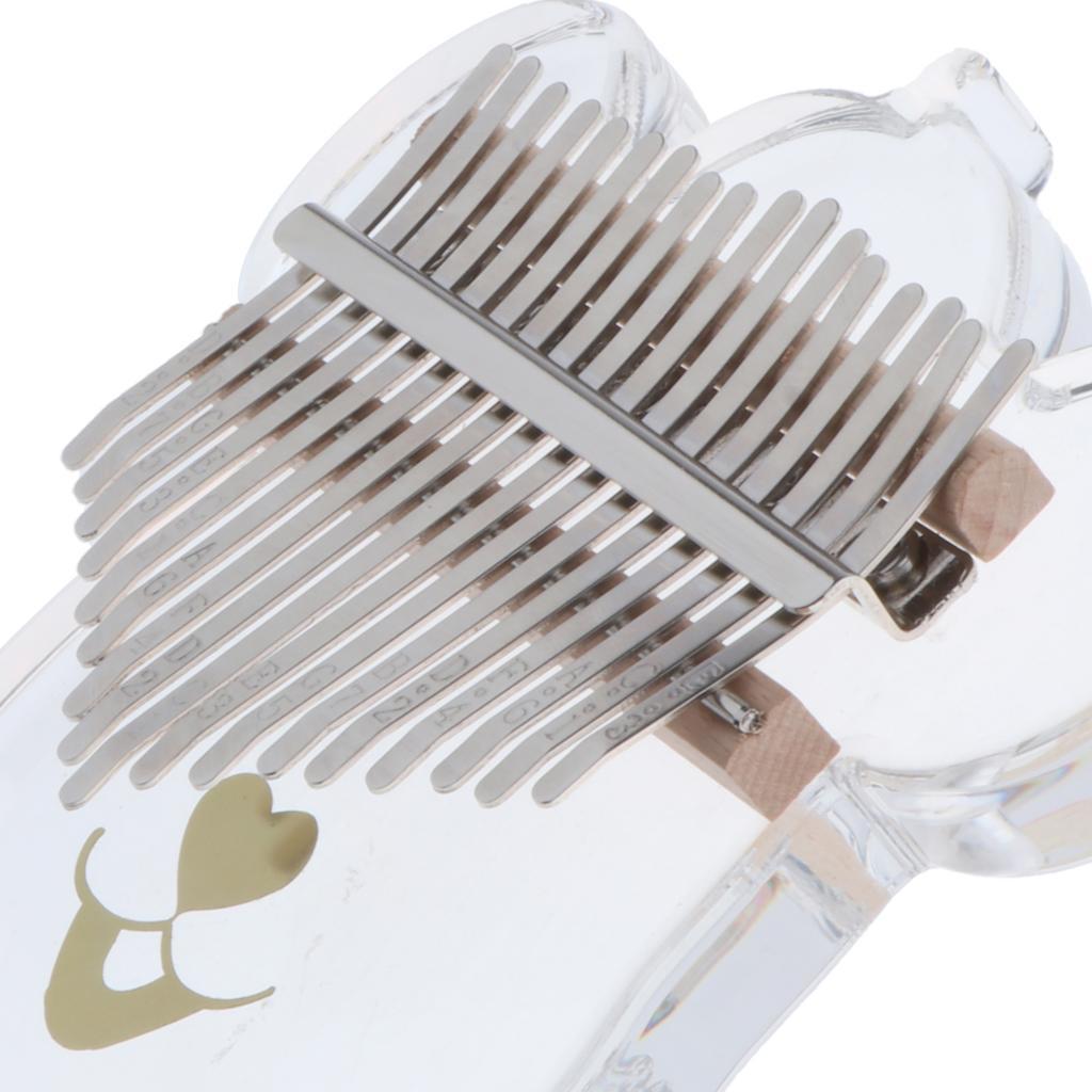Portable Kalimba 17 Key Thumb Piano Clear for Beginner with Bag Tuner Hammer Finger Guards