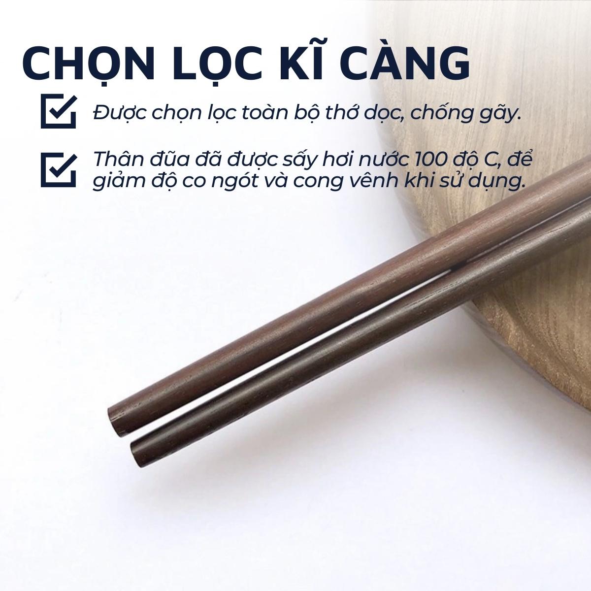 Đũa xào nấu thức ăn DandiHome (đũa cả) gỗ trắc cao cấp, chịu nhiệt tốt, không độc hại khi gặp nhiệt độ cao