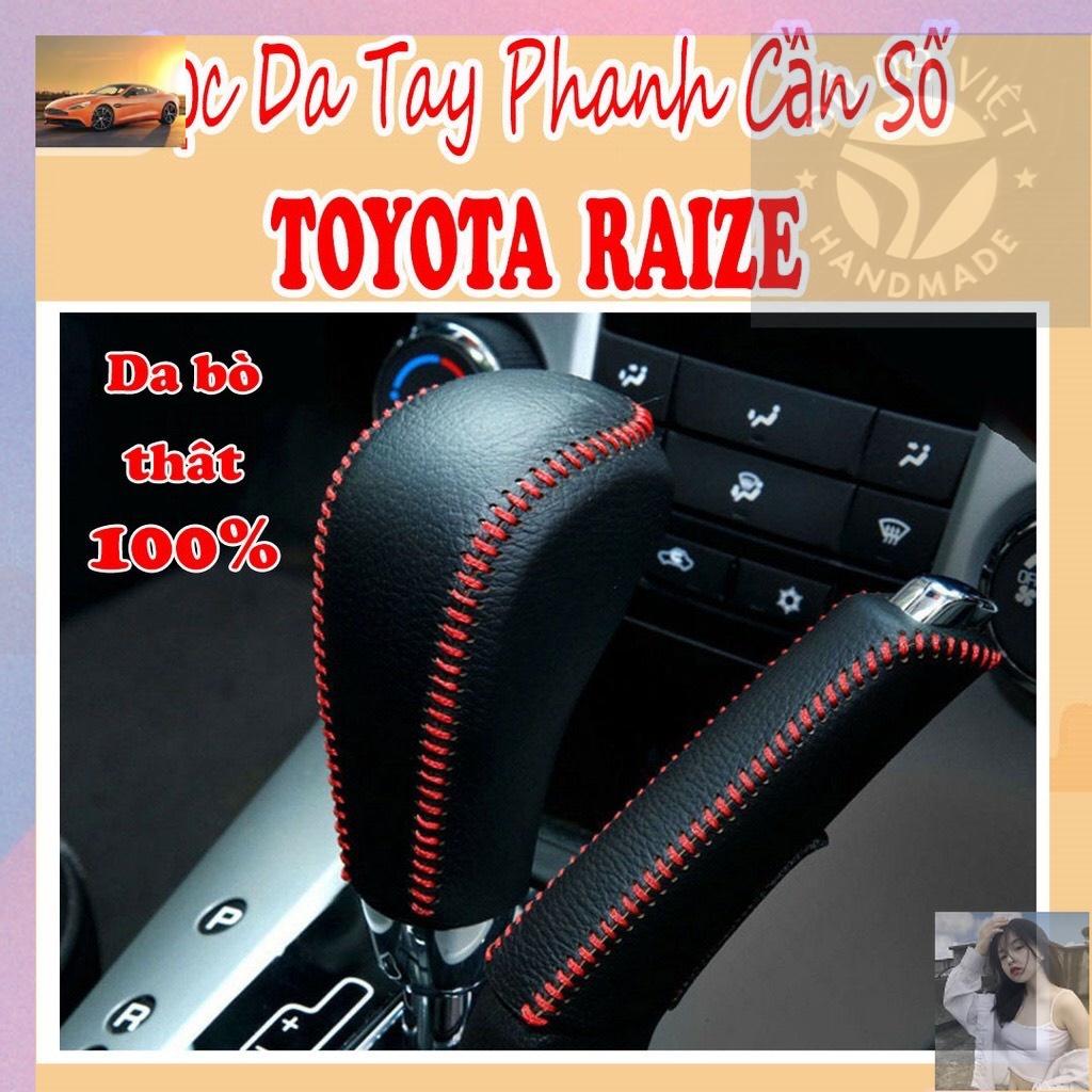 Bao da bọc cần số, tay phanh xe Toyota Raize, AVANZA, VELOZ 2021- 2023, da bò thật bảo hành 2 năm