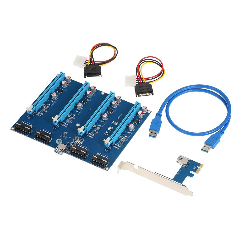 PCI-E Adapter Card PCI-E X1 to PCI-E X16 Expansion Card Converter Card with USB3.0 Cable Power Cable Plug and Play