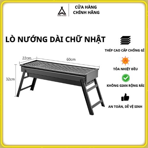 Lò nướng kéo ngoài trời Suncojia tặng dụng cụ hỗ trợ, giá nướng than gỗ, có thể gấp gọn và di động