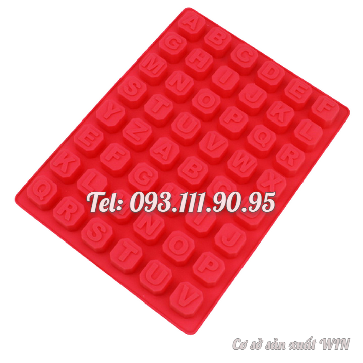 Khuôn silicon làm bánh, rau câu, socola 24 chữ cái, 10 số, ký tự - Mã số 1136