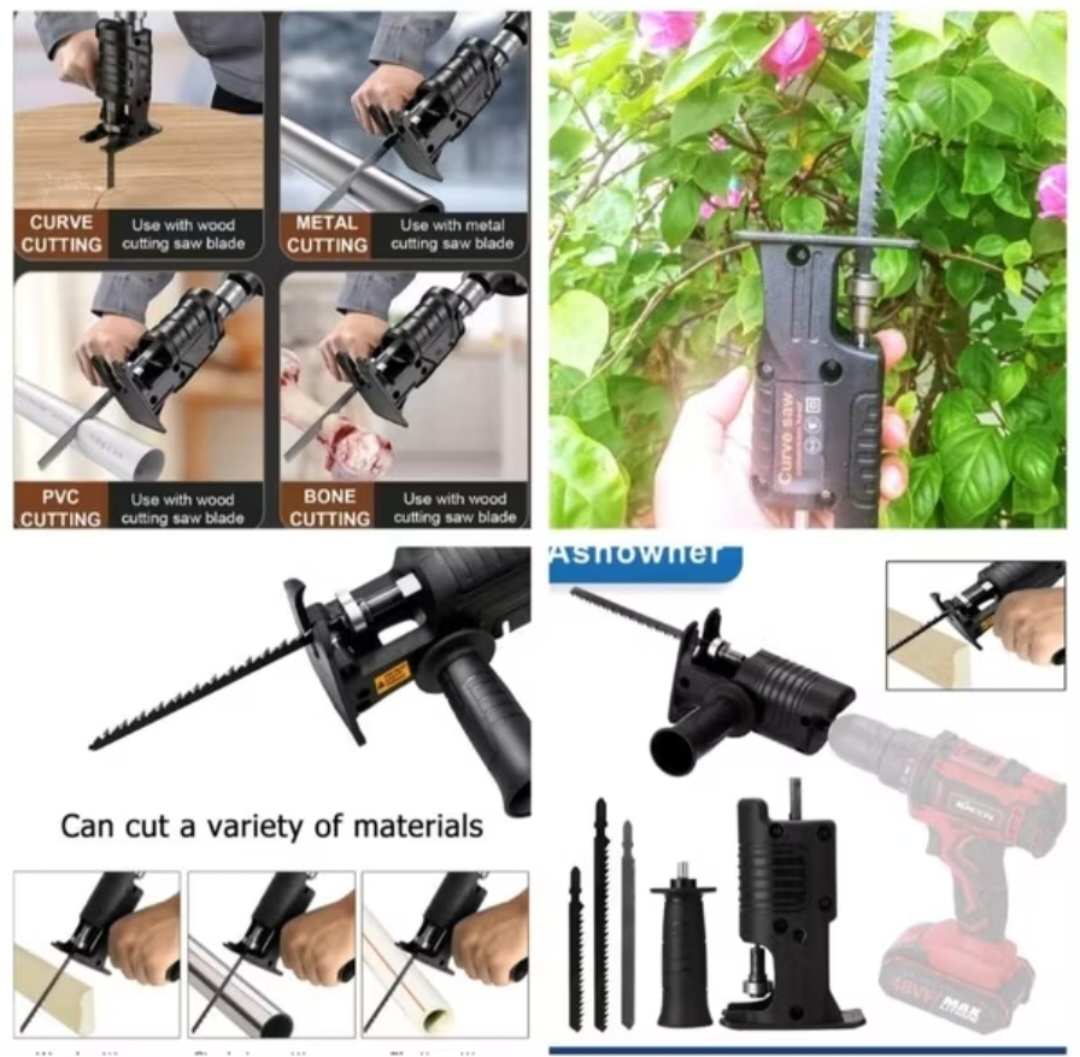 1 CÁI ĐẦU CHUYỂN ĐỔI TỪ MÁY KHOAN THÀNH MÁY CƯA ĐA NĂNG TẶNG 3 LƯỠI CƯA