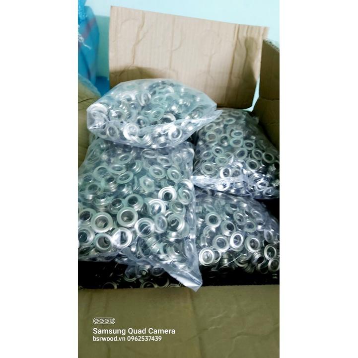 Khoen ore 12mm Khuy mắt cáo đóng bạt, bấm bạt, bấm túi giấy Bằng Sắt xi Màu bạc Bán sỉ Túi 1kg