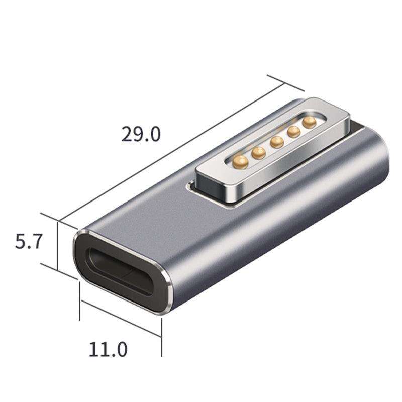 Đầu chuyển USB Type-C sang đầu DC laptop PD 100W phiên bản nhôm đúc