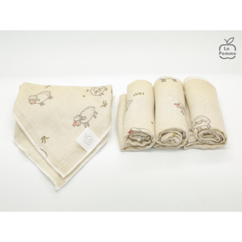 K001 Set 5 Khăn sữa sợi tre lụa La Pomme - 30x30cm Nude Sheep