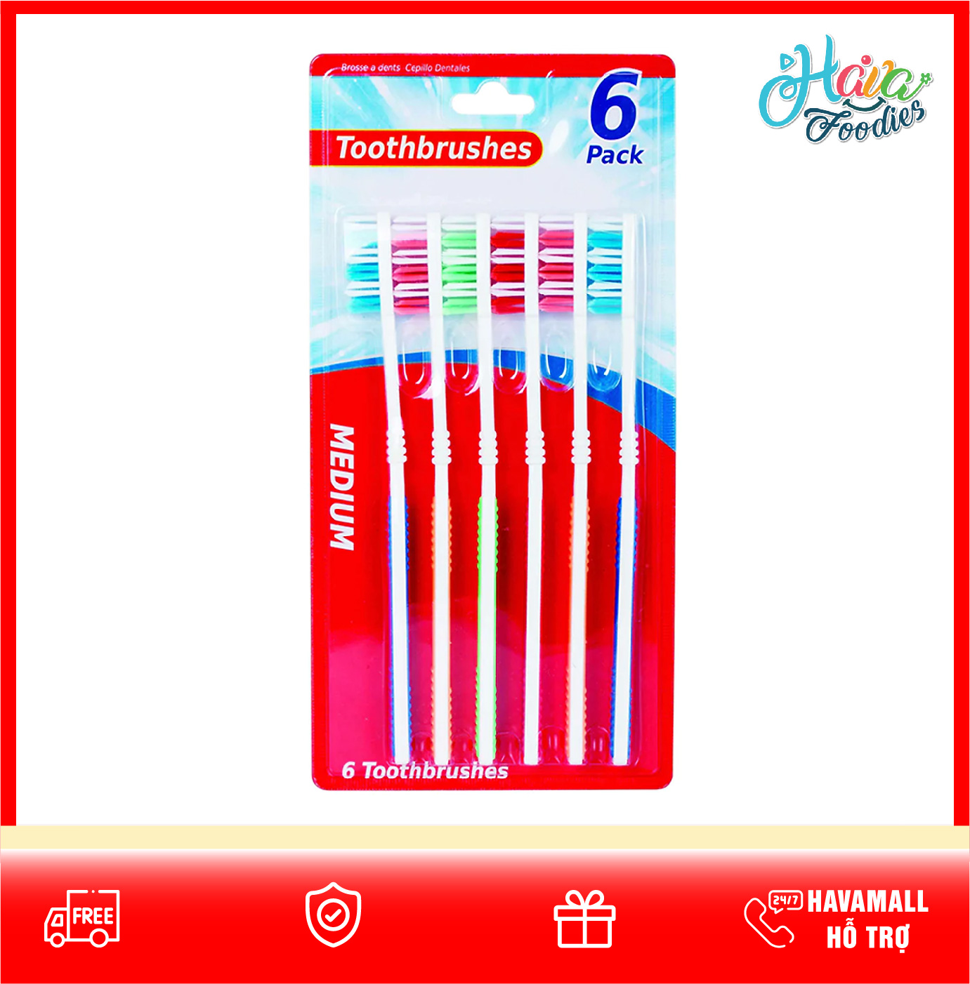 Bàn Chải Đánh Răng Đầu Linh Hoạt Bộ 6 Cái Uncle Bills – Toothbrushes