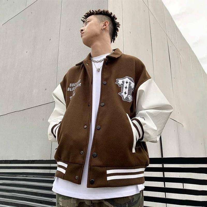 Áo khoác nữ nam nhung bomber unisex gió jacket cúc bấm form rộng local brand ulzzang phong cách hàn quốc đep Chữ T