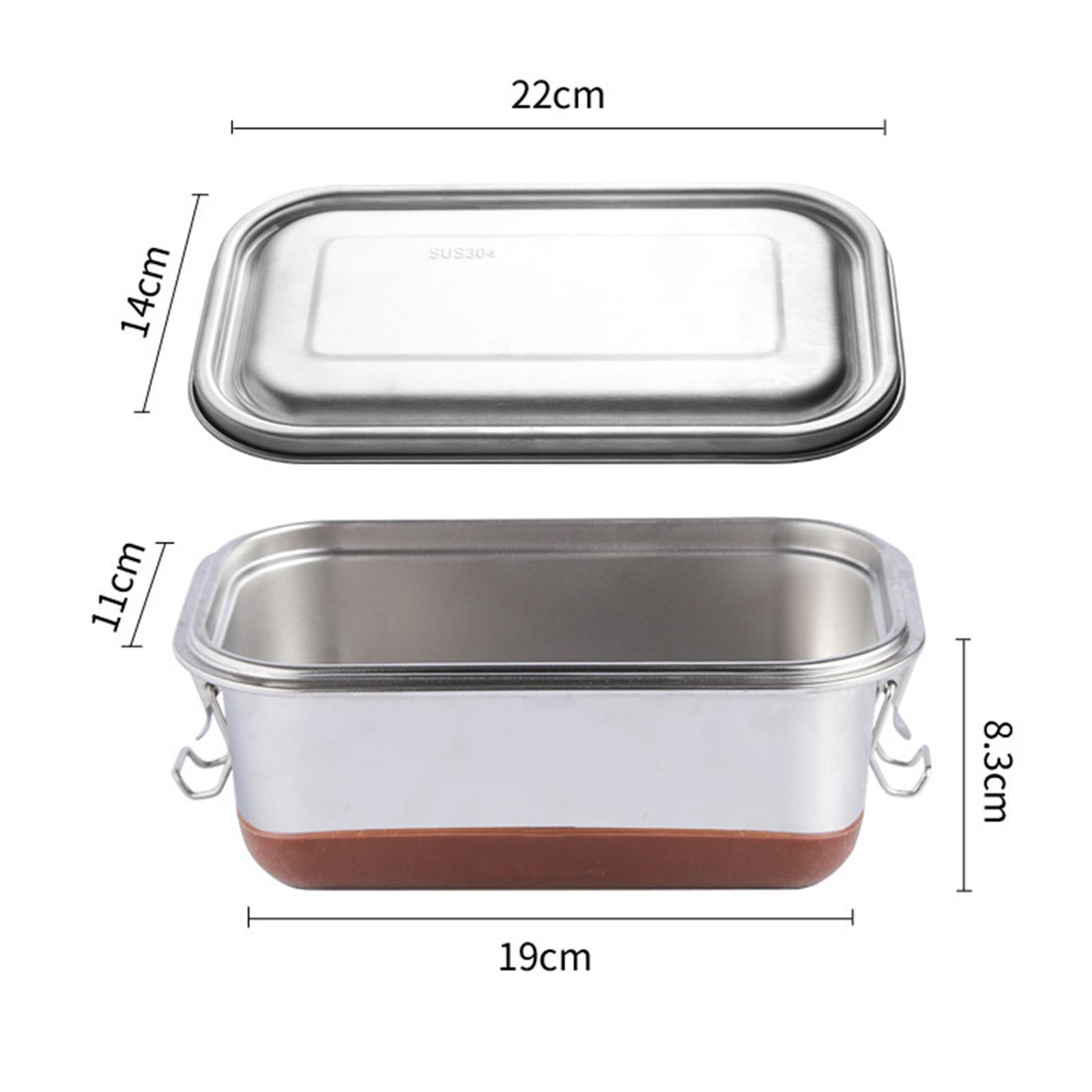 1200ml Stainless Steel Bento Lunch Box for Picnic, Camping