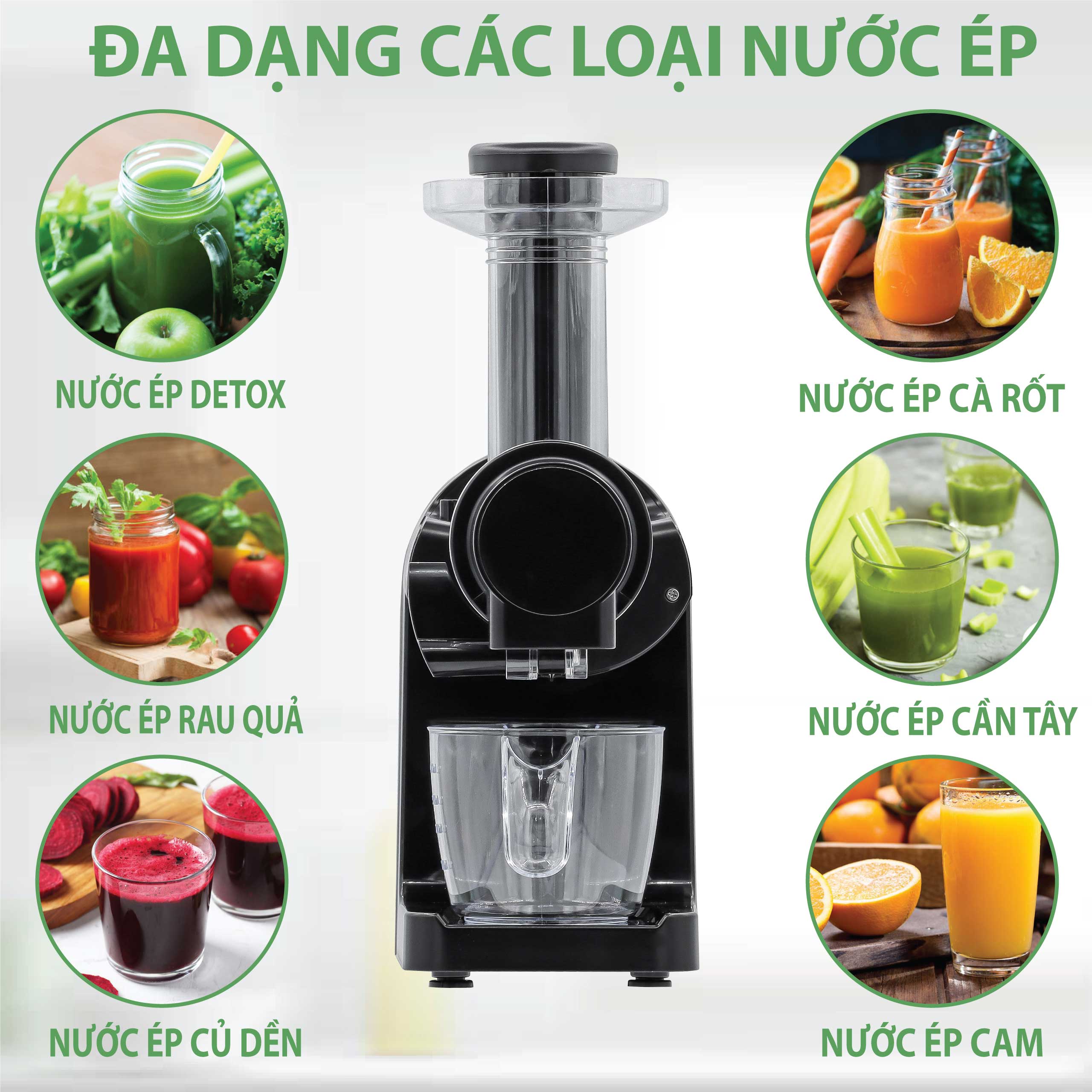 Máy ép chậm đa năng LEBENLANG trục ngang, dung tích 400ml, công suất 200W, model LBSS2204 - hàng chính hãng