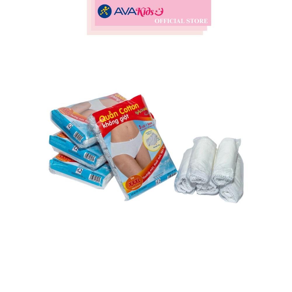Quần lót vải cotton mặc 1 lần KACHOOBABY size XXL (Bịch 5 cái)