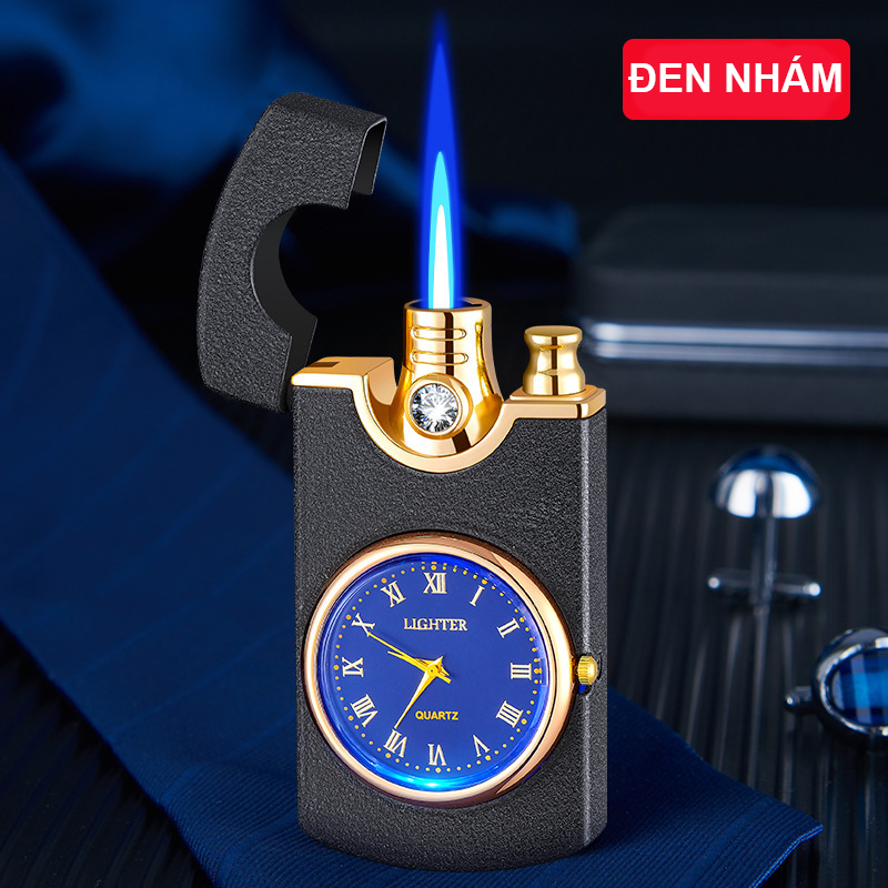 Bật Lửa Khè Kiêm Đồng Hồ Có Đèn 2in1 – Xài Gas