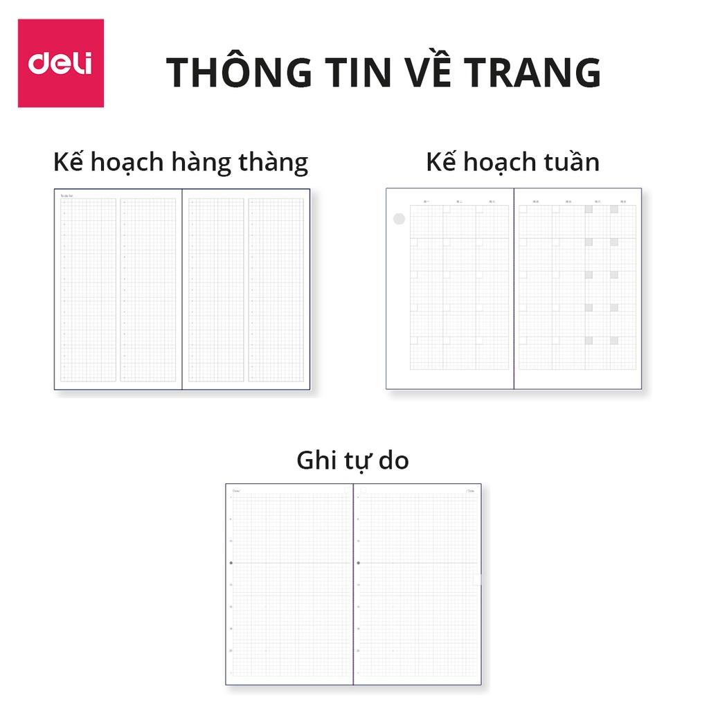 Sổ Tay Ghi Chép Kẻ Ngang 224 Trang 80Gsm Bìa Hoa Anh Đào Cao Cấp Deli - Bìa Chống Nước Màu Ngẫu Nhiên Phù Hợp Làm Sổ Tay Kế Hoạch Planner - SZ048 SZ051