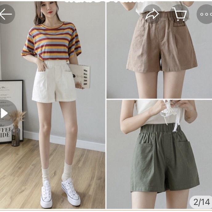 Quần short nữ cạp cao, chất liệu kaki bền mát, thiết kế trẻ trung, năng động, quần đùi nữ NeSa Shop, QKH.52