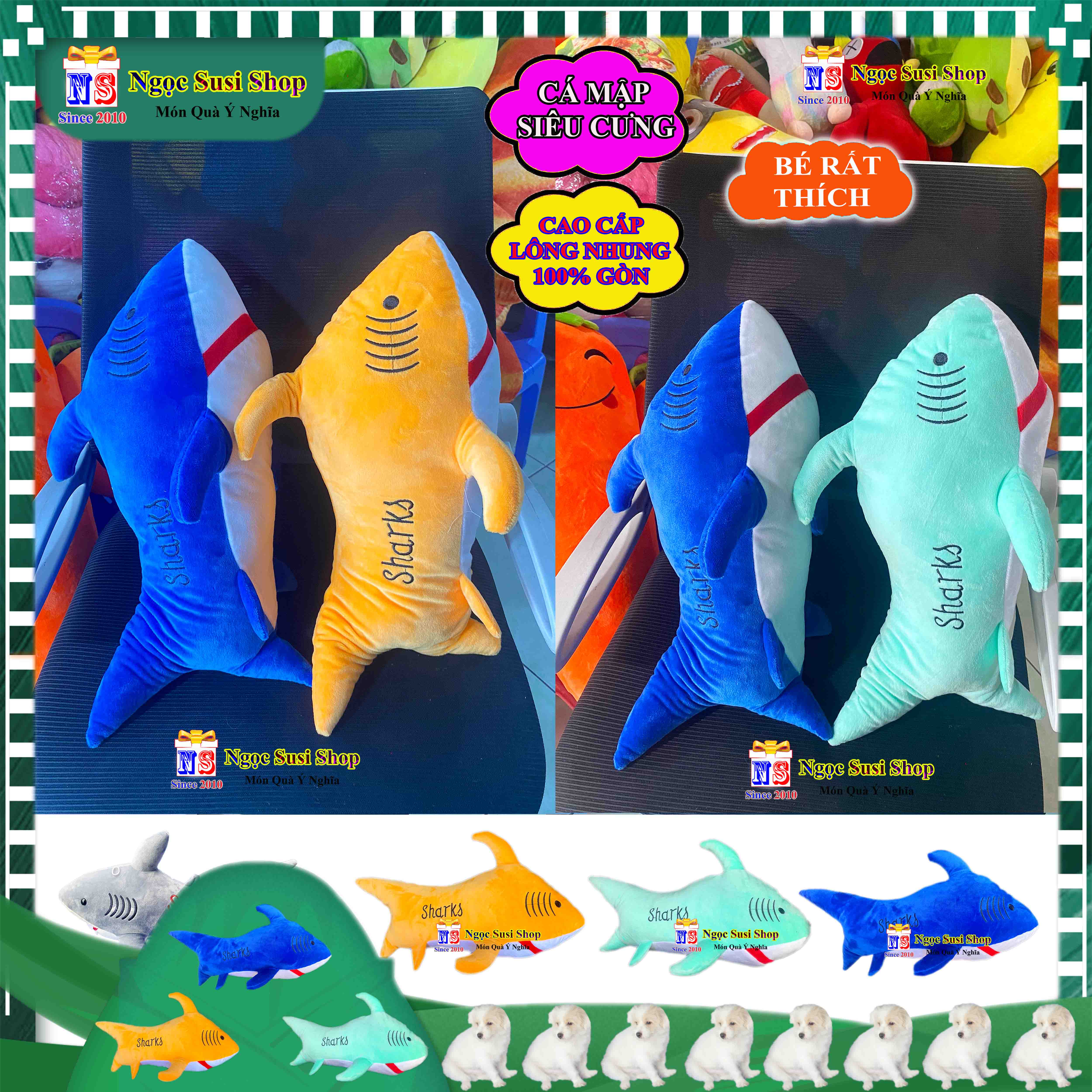 THÚ NHỒI BÔNG CÁ MẬP BABY SHARK SIZE 50CM CAO CẤP SIÊU MỀM MỊN CHO BÉ GIAO NGẪU NHIÊN MÀU
