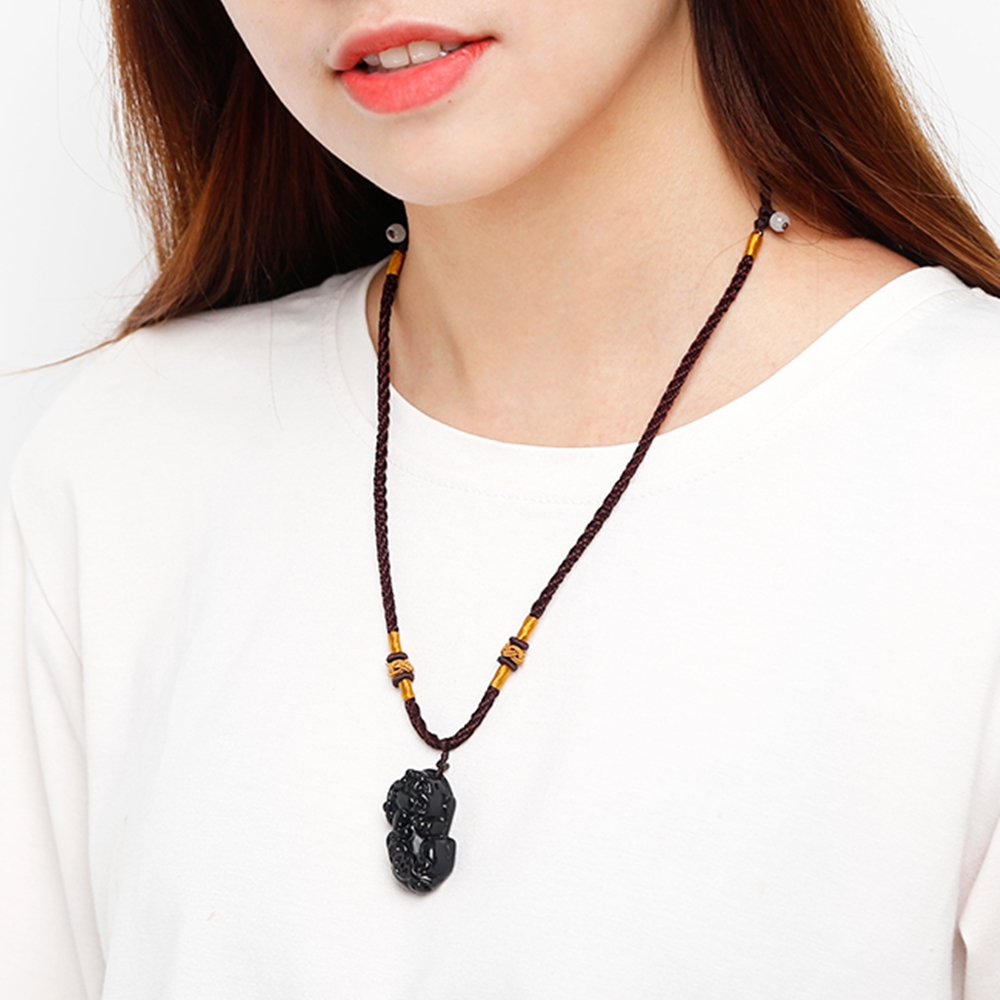 Vòng Cổ Tỳ Hưu Opal Đen Tự Nhiên