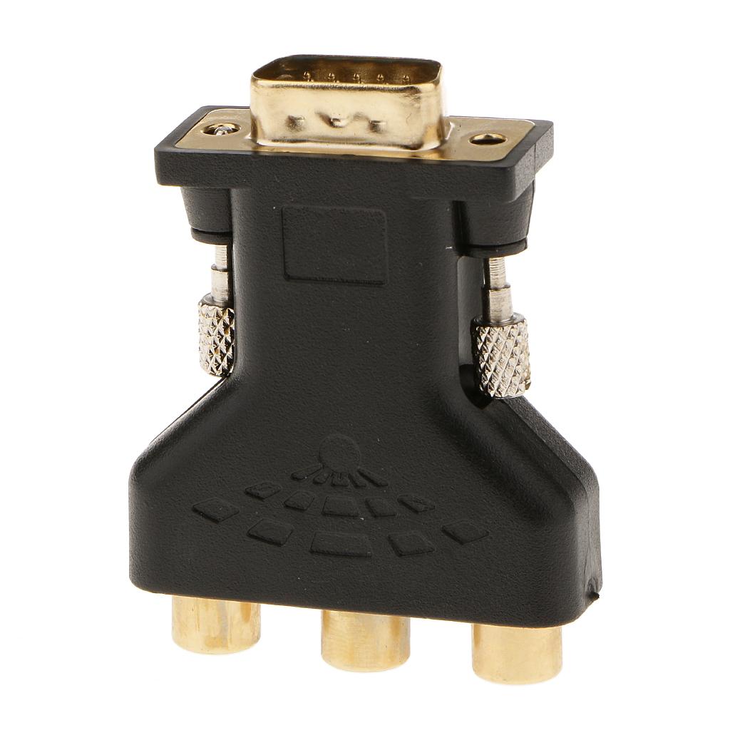 3-RCA RGB Video Female To HD15-Pin VGA Component Video Jack Adapter