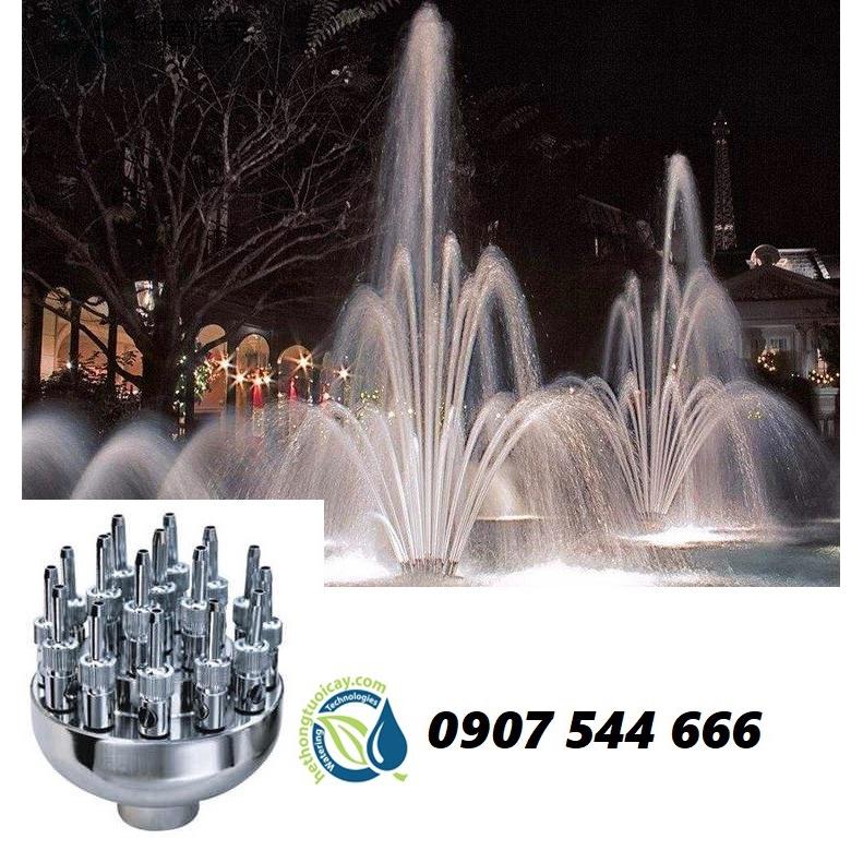 Đầu phun nước hình bông hoa 16 tia INOX phi 34mm