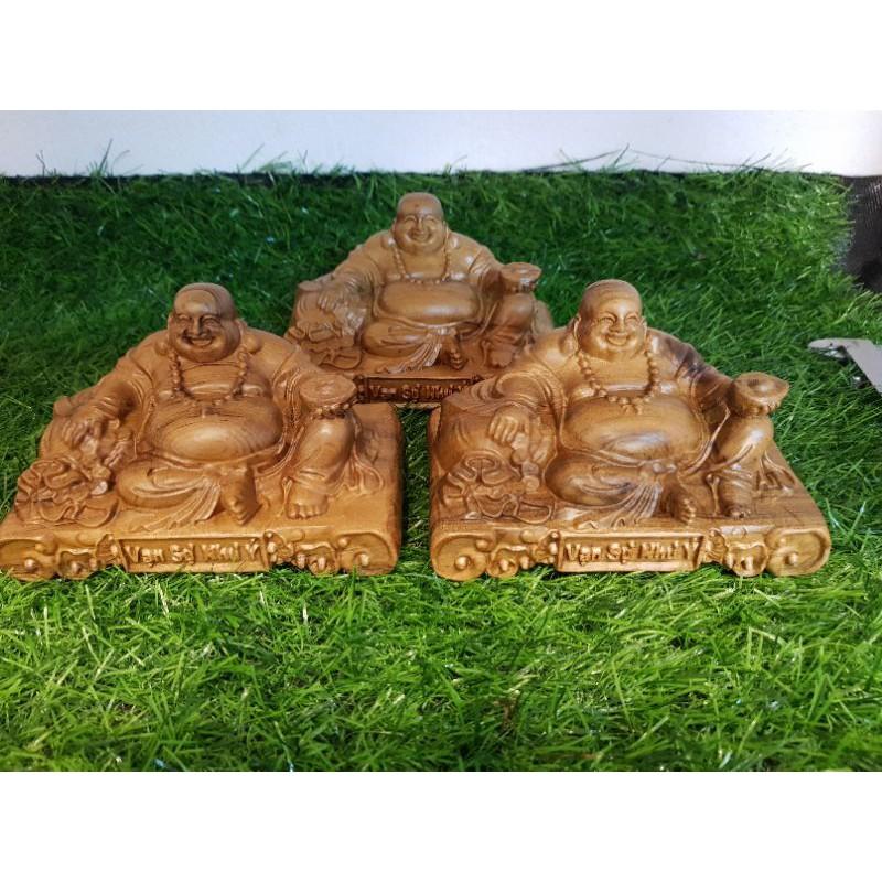 TƯỢNG di lặc vạn sự như ý gỗ thơm màu vàng