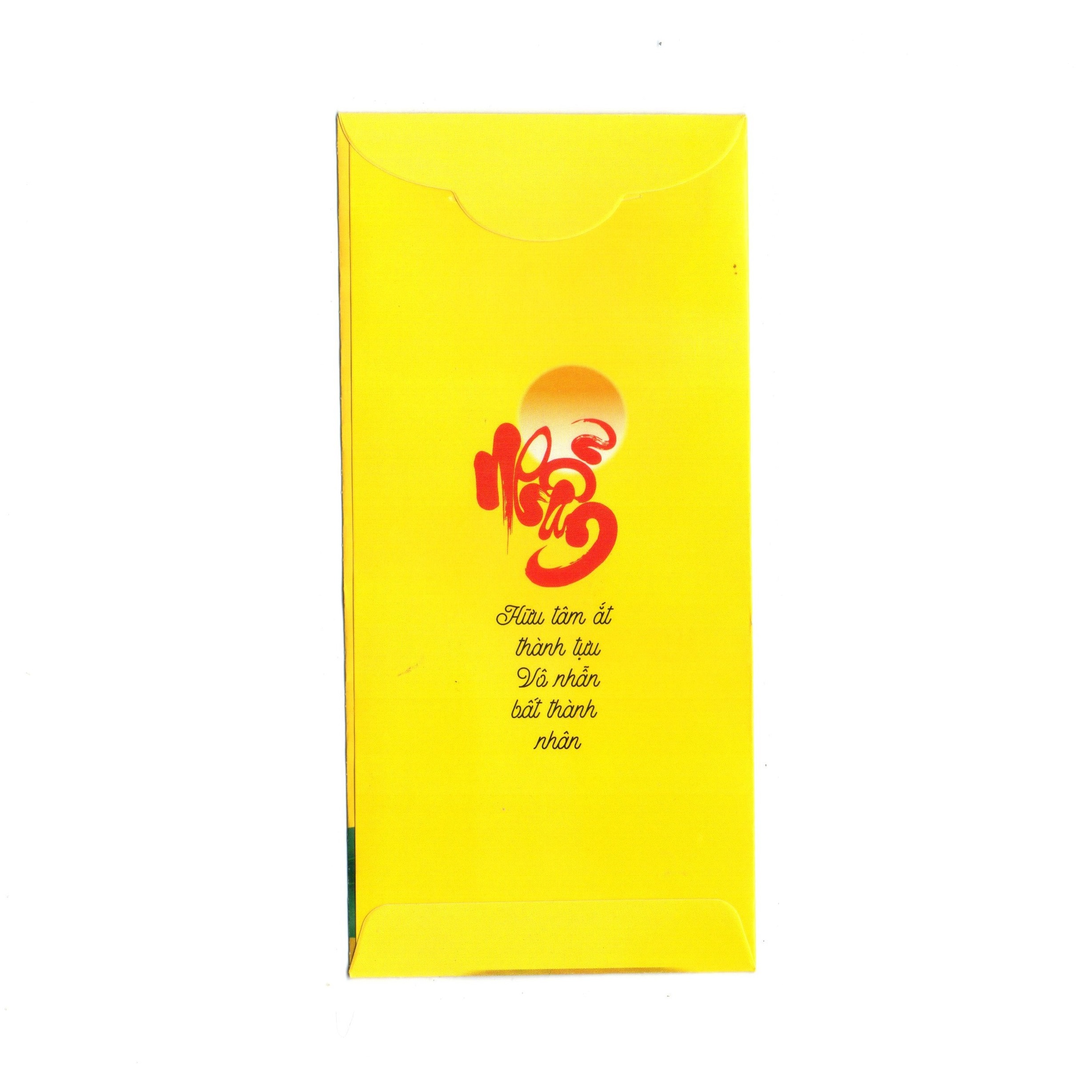 Bao Lì Xì Phật Giáo - 5 Mẫu Chú Tiểu Nhẫn - Phúc - Lộc - Thọ - Tâm - 5 bao / xấp