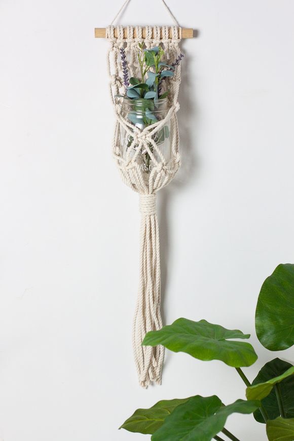 01 Dây treo lọ hoa, chậu cây cảnh nhỏ trang trí nội thất gia đình , dây treo macrame handmade. MN01