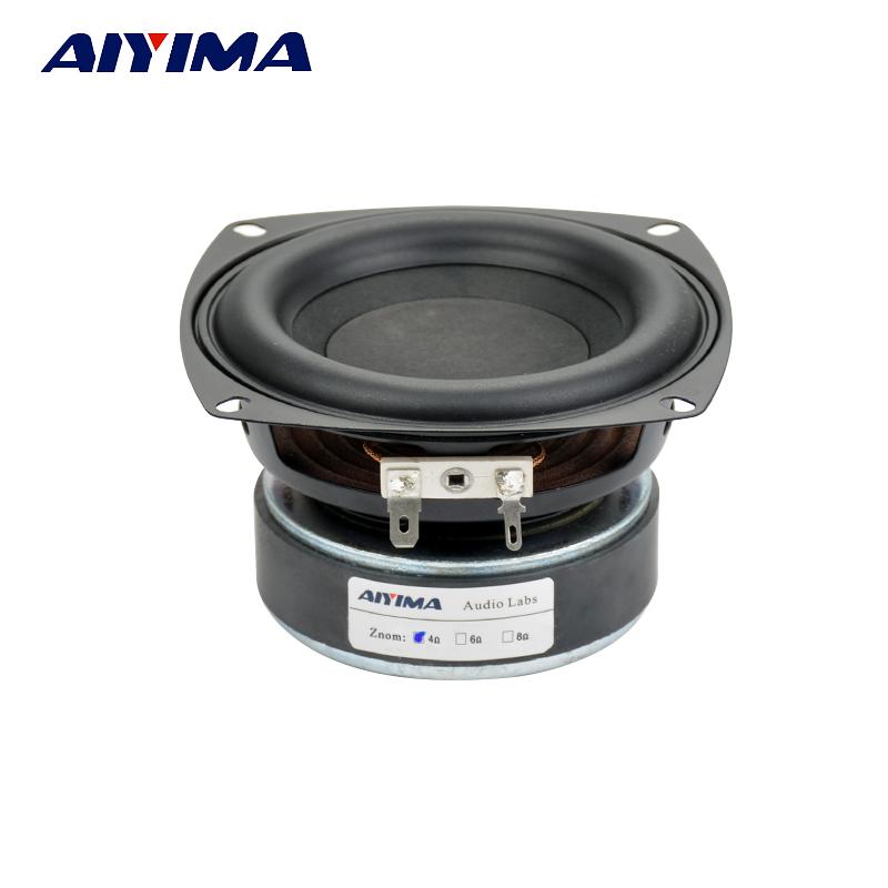 AIYIMA 1PCS 4 inch Loa loa Loa Đơn vị Hifi 4 8 Ohm 100W WOODER SOUND SOUNDER Nhà hát Nhà Color: 4 Ohm Speaker