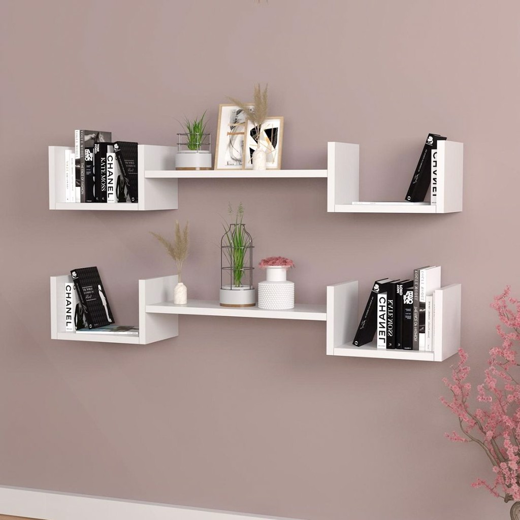 Kệ trang trí treo tường đơn giản bằng gỗ