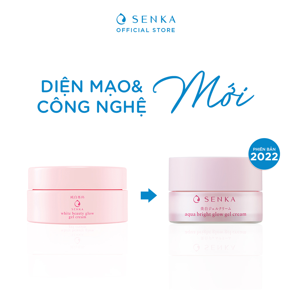 Kem dưỡng trắng ban đêm Senka Aqua Bright Glow Gel Cream 50g