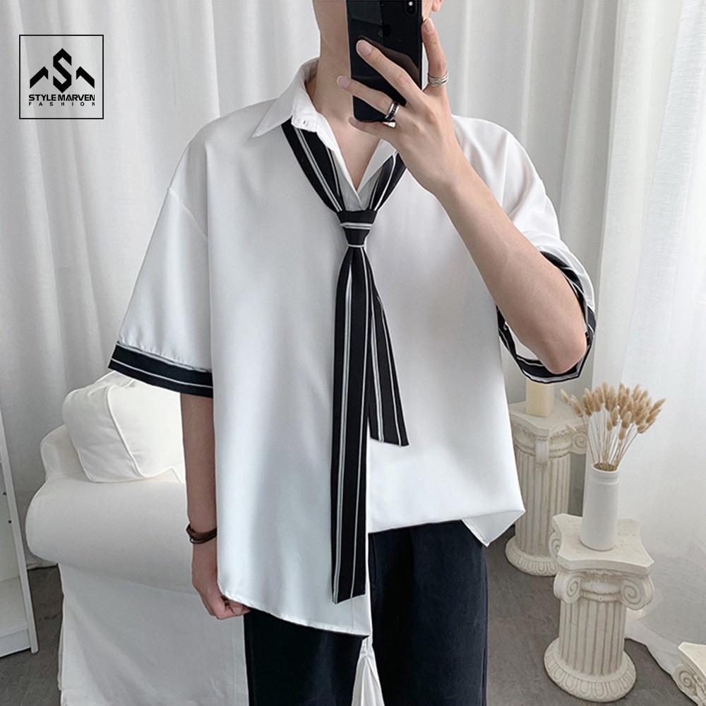 Áo Sơ Mi Nam Ngắn Tay Phong Cách Hàn Quốc Stylemarven - AO SOMI 9000015C