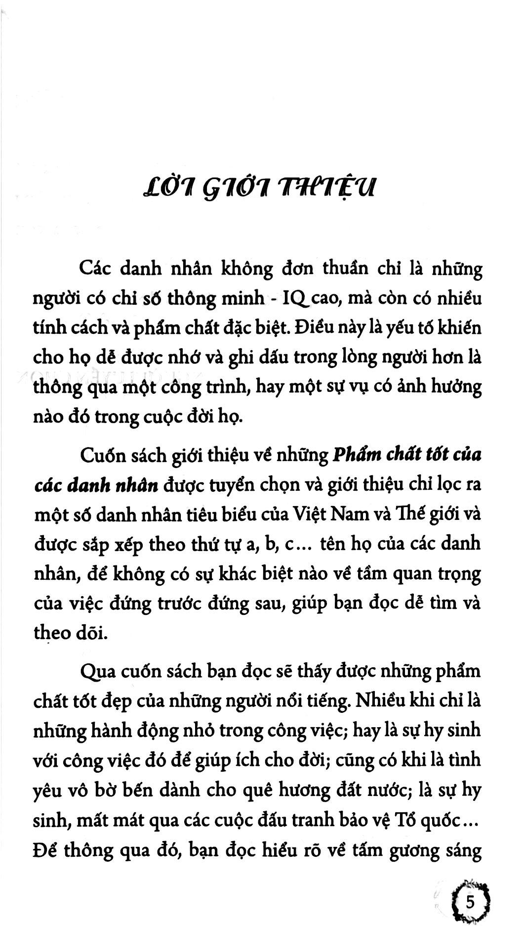 Phẩm Chất Tốt Của Các Danh Nhân