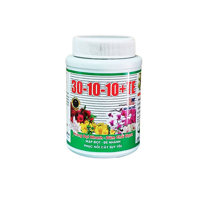 Phân bón npk 30-10-10+TE, phóng đọt nhanh, đâm chồi mạnh - phân bón hoa lan, cây cảnh, mai vàng